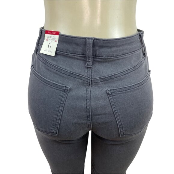 Talbots Womens Gray Mid-Rise Stretch Denim Jeggings Sz 6 - New - Picture 6 of 11